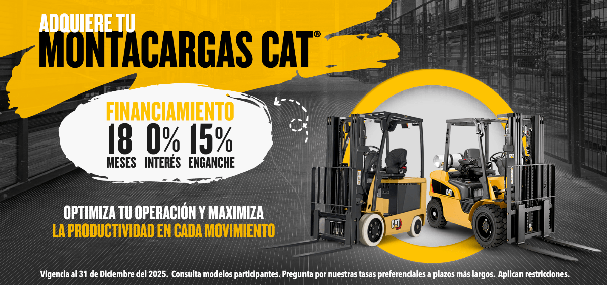 Optimiza tu operación y maximiza la productividad en cada movimiento con Montacargas Cat