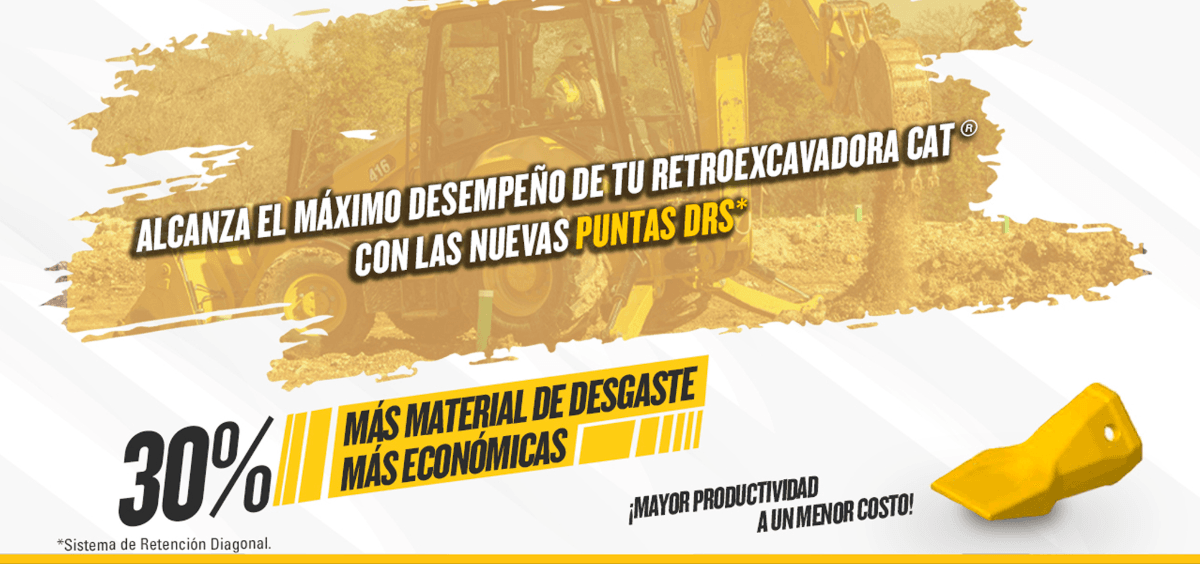 Alcanza el máximo desempeño de tu retroexcavadora Cat con la nuevas puntas DRS