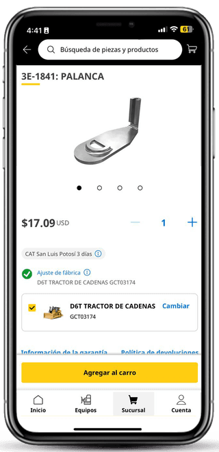 Garantía de compatibilidad de piezas